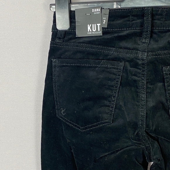 KUT FROM THE KLOTH Diana Stretch Corduroy Skinny Pants In Black Jm Size 2 - Picture 5 of 10